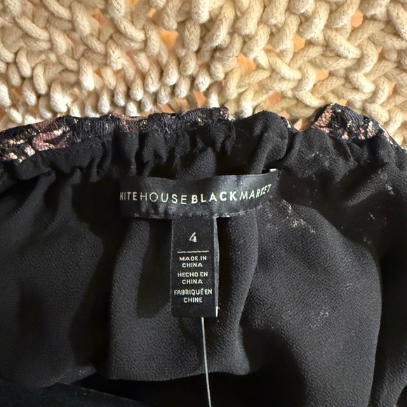 This is a new (with tags) beautiful black and rose gold blouse, size 4, WHBM - Picture 6 of 9
